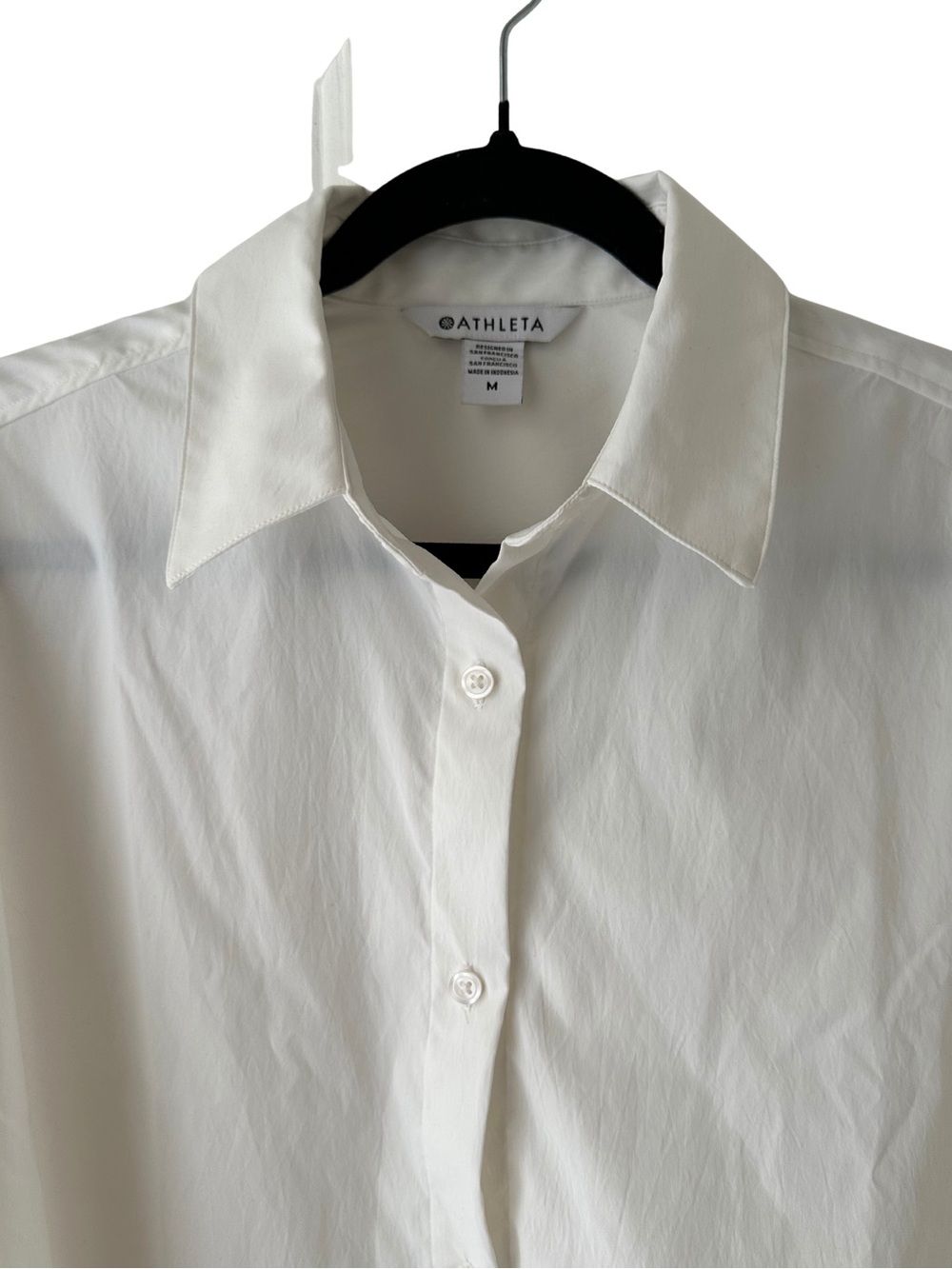 Athleta Women's Oversized Fit Crisp White Button-Front Dress Shirt
